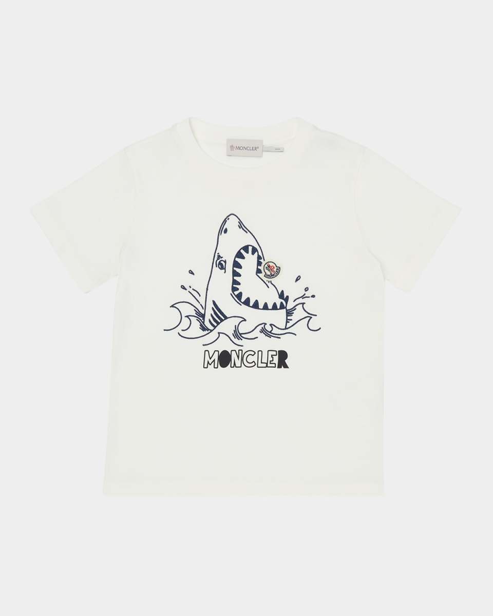 Boy's Shark Eating Logo Short-Sleeve T-Shirt, Size 8A-10A